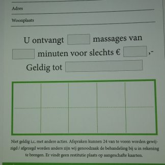 massage rittenkaart 90min